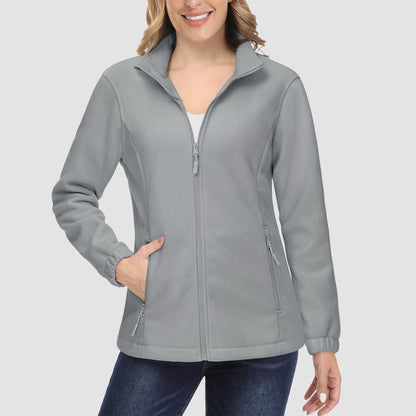 Women's Fleece Zip-Up Jacket Soft Warm