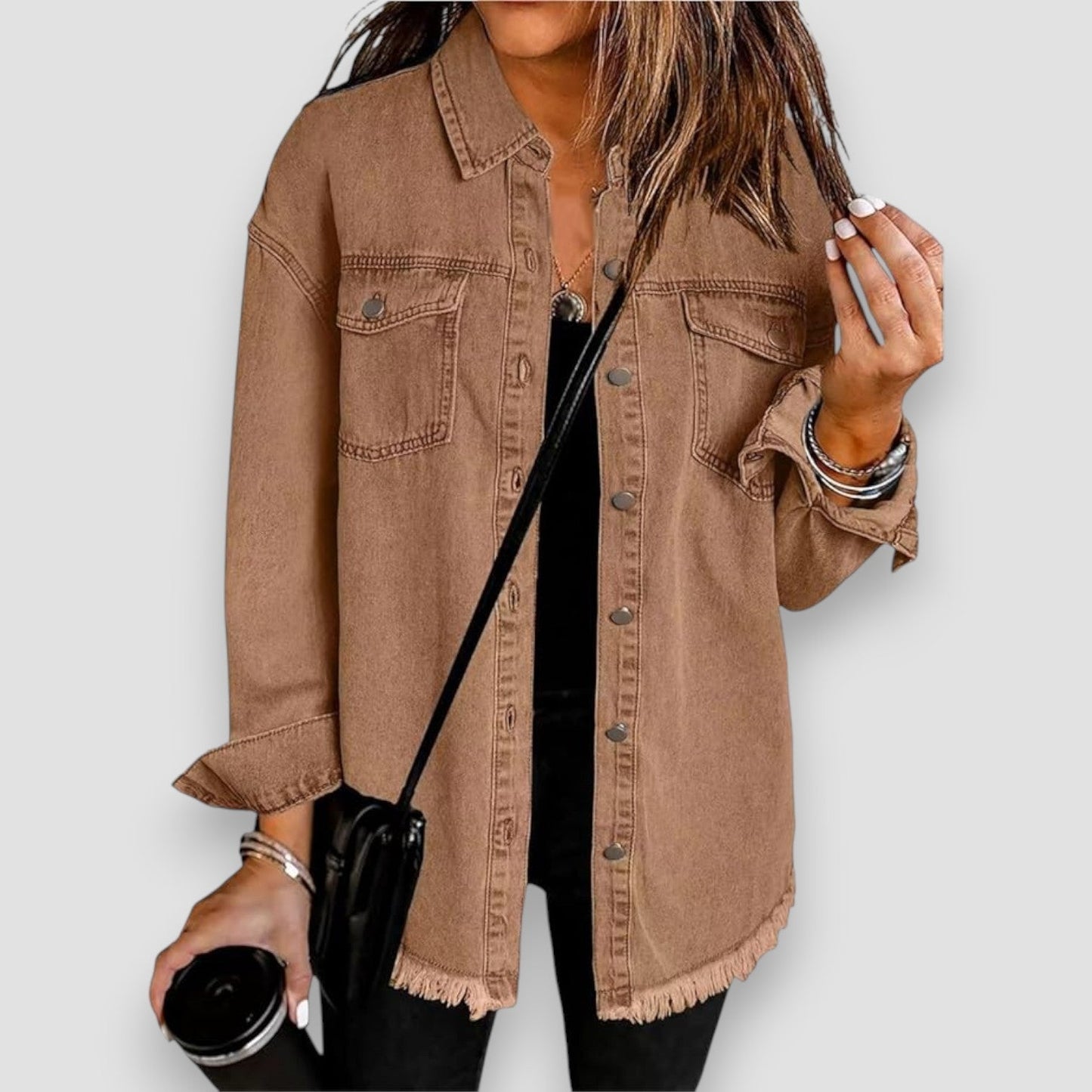 Women's Button Front Jacket Overshirt