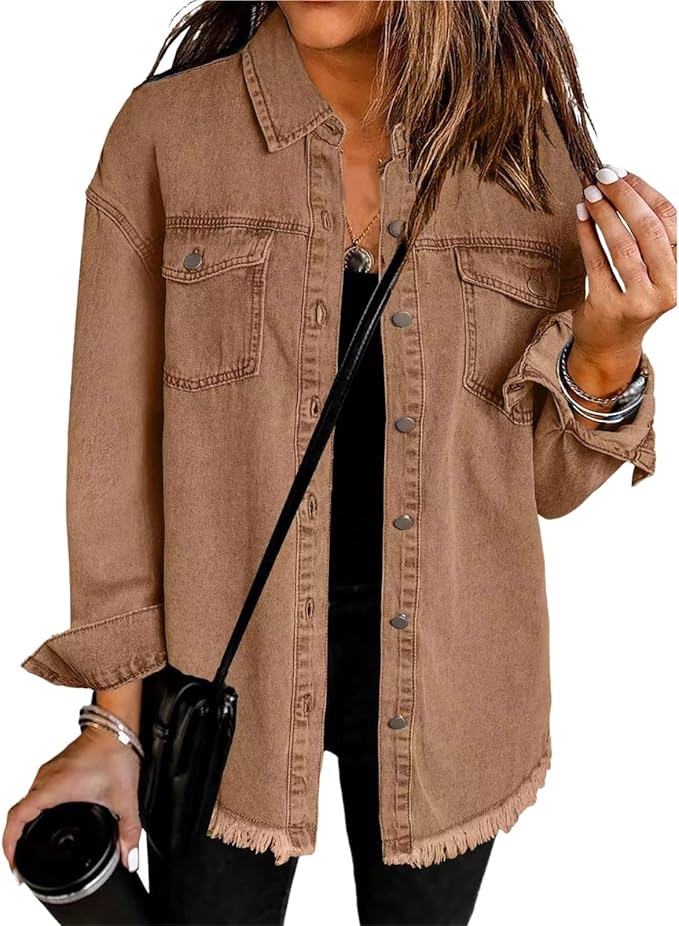 Women's Oversized Button Front Jacket - Vonnera