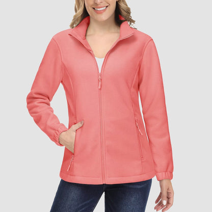 Women's Fleece Zip-Up Jacket Soft Warm
