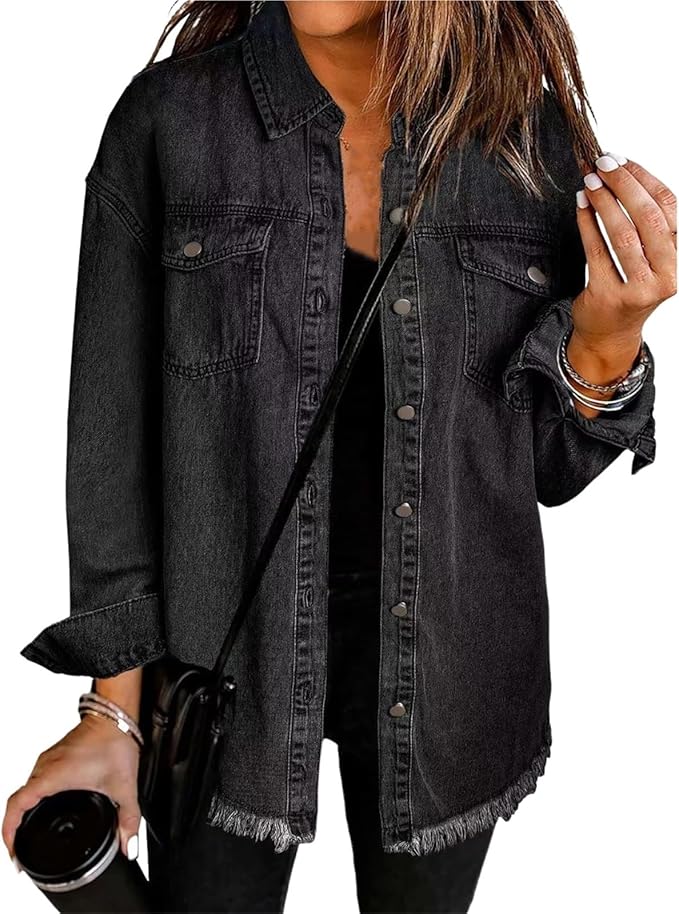 Women's Button Front Jacket Overshirt