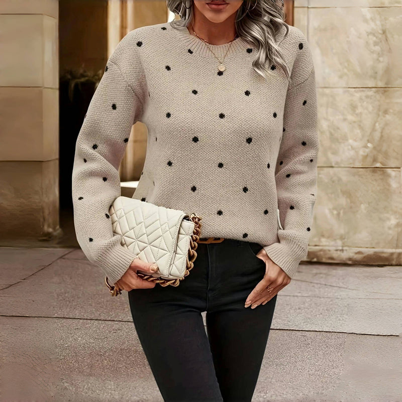 Women's Dotted Round Neck Sweater