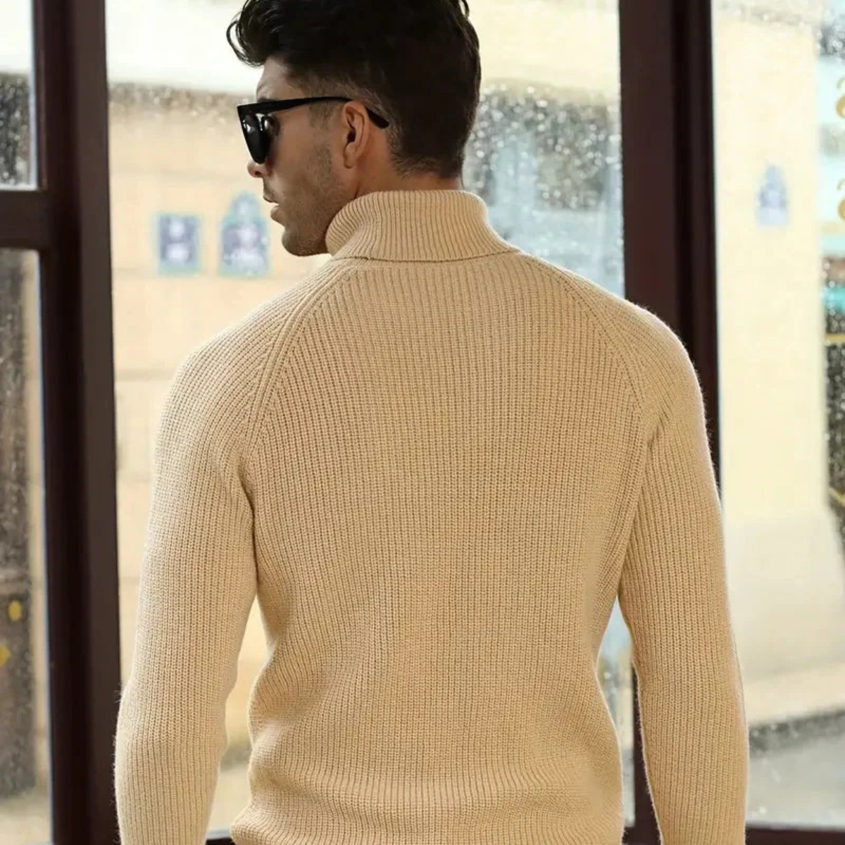 Richemont Men's Cable Knit Turtleneck Sweater