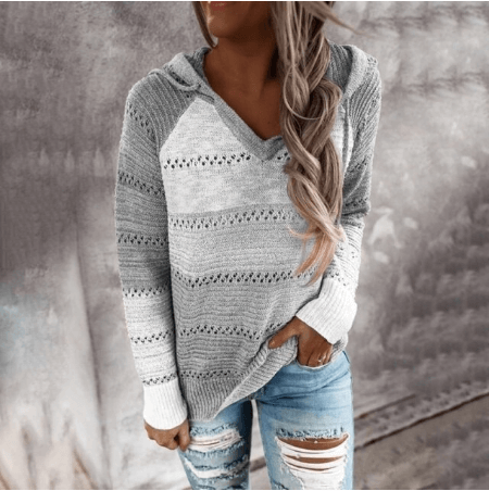 Women Striped Knit Sweater
