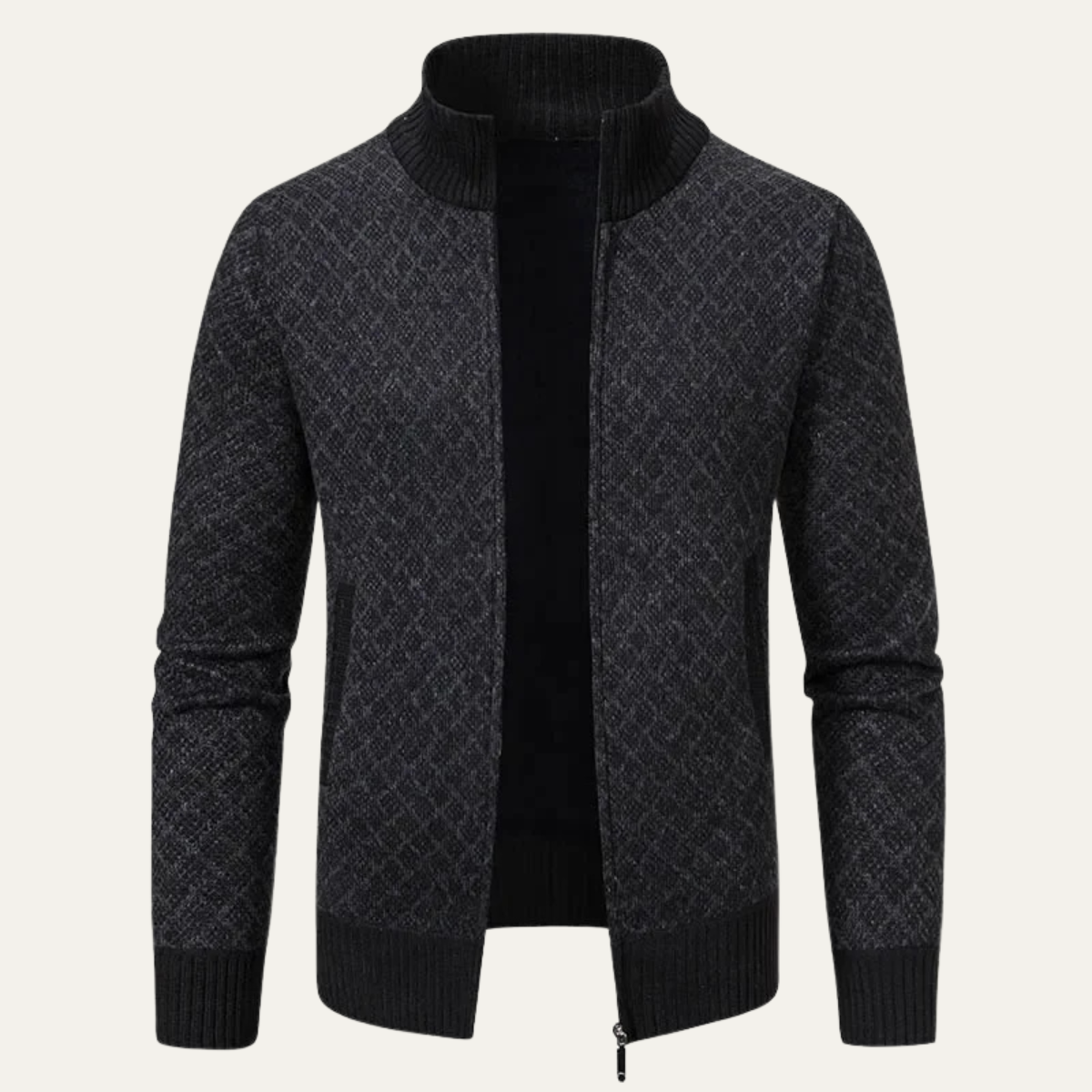 Men's Plaid Knitted Cardigan Zip Up Winter - Vonnera