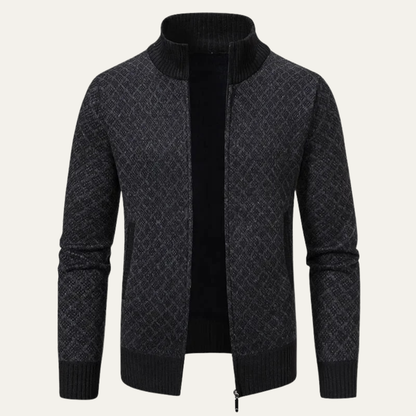 Men's Plaid Knitted Cardigan Zip Up Winter - Vonnera