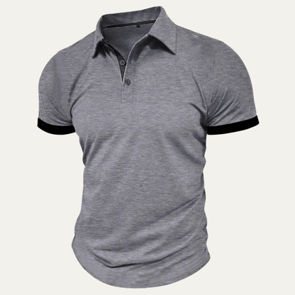 Men's Slim Fit Polo Shirt Cotton Summer Blue