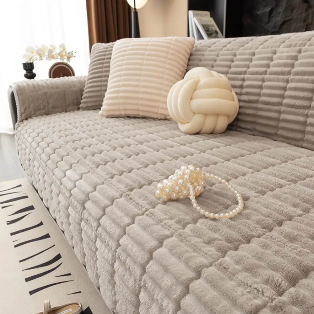 Flannel One Piece Sofa Slipcover - Vonnera