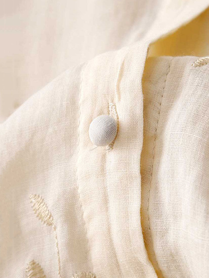 Women's Embroidered Blouse Button Front