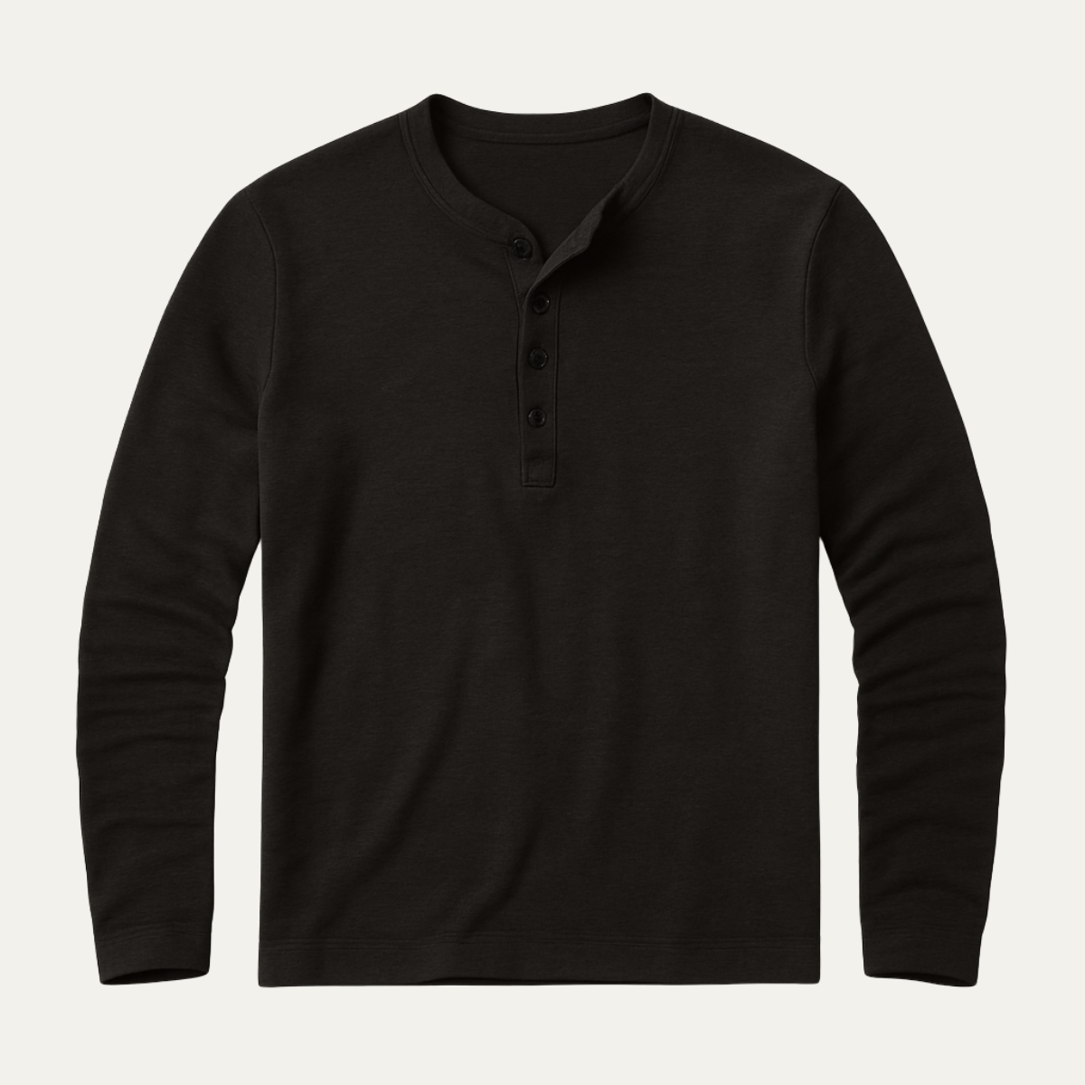 Men's Long Sleeve Cotton Henley Shirt