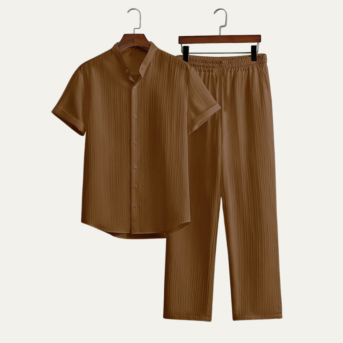 Men's Short Sleeve Shirt Pants Set Casual Summer Outfit
