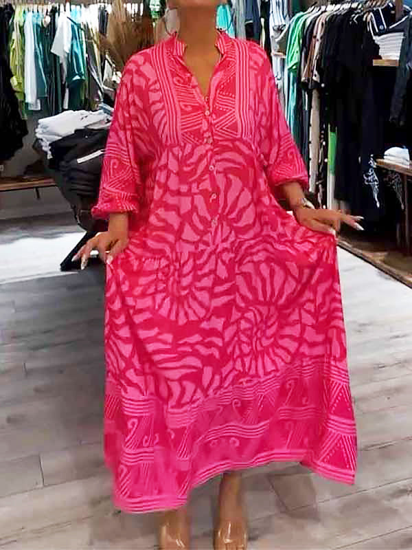 Women's V Neck Flowy Dress Tummy Control Loose Fit