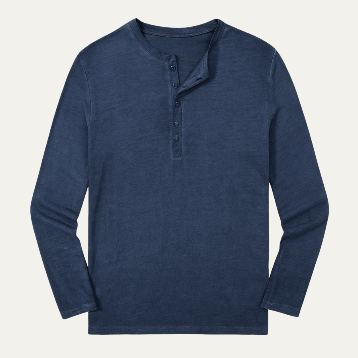 Men's Long Sleeve Cotton Henley Shirt - Vonnera