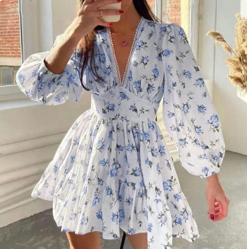Women's Ruffle V-Neck Summer Dress