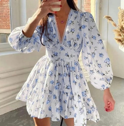 Women's Ruffle V-Neck Summer Dress
