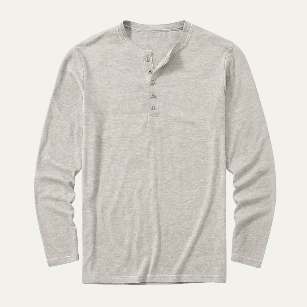 Men's Long Sleeve Cotton Henley Shirt
