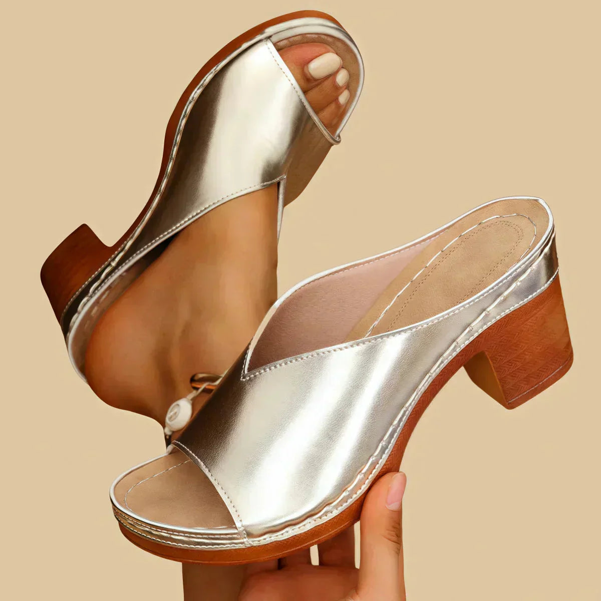 Women's Mule Sandals Stitched Sole - Vonnera