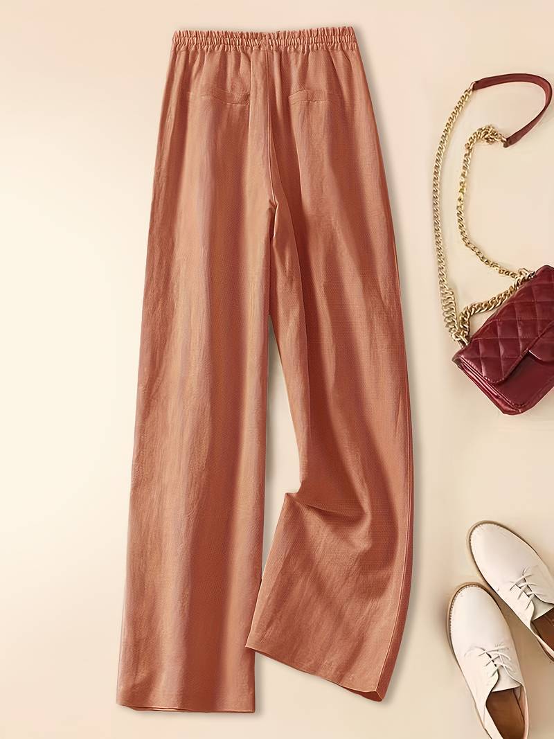 Relaxed Drawstring Pants Cherry