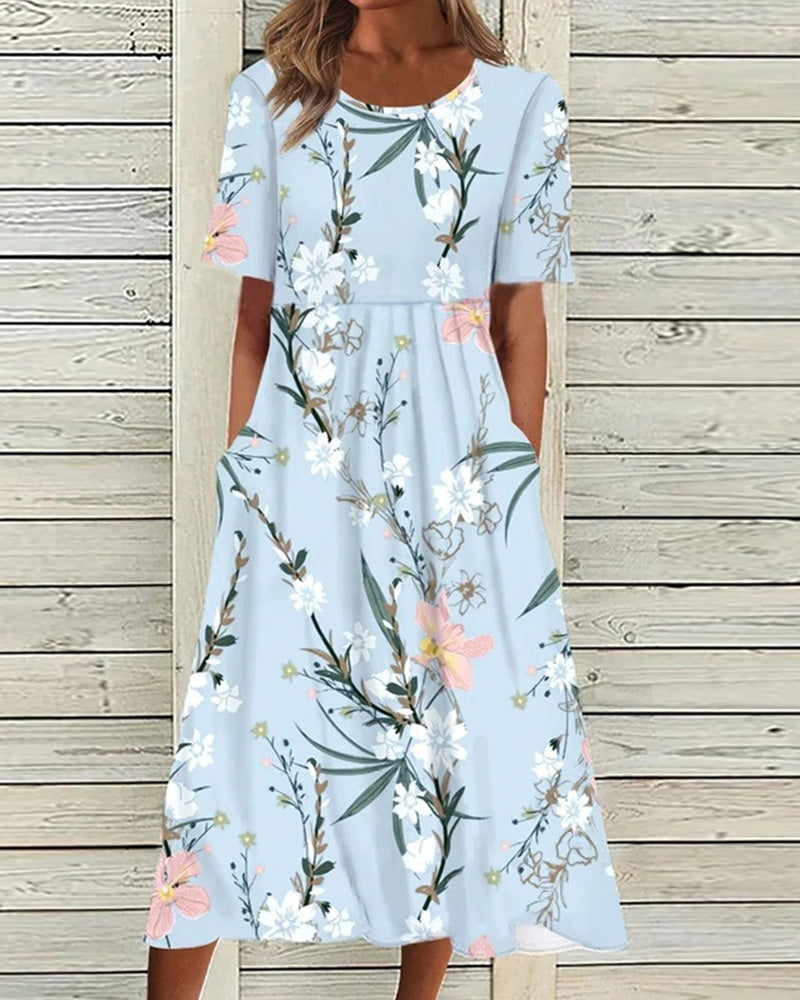 Women's Round Neck Dress Waist Accent - Vonnera