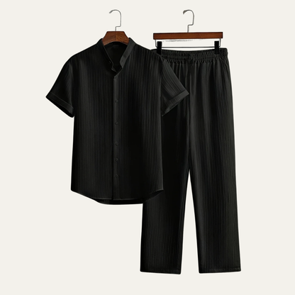 Men's Short Sleeve Shirt Pants Set Casual Summer Outfit