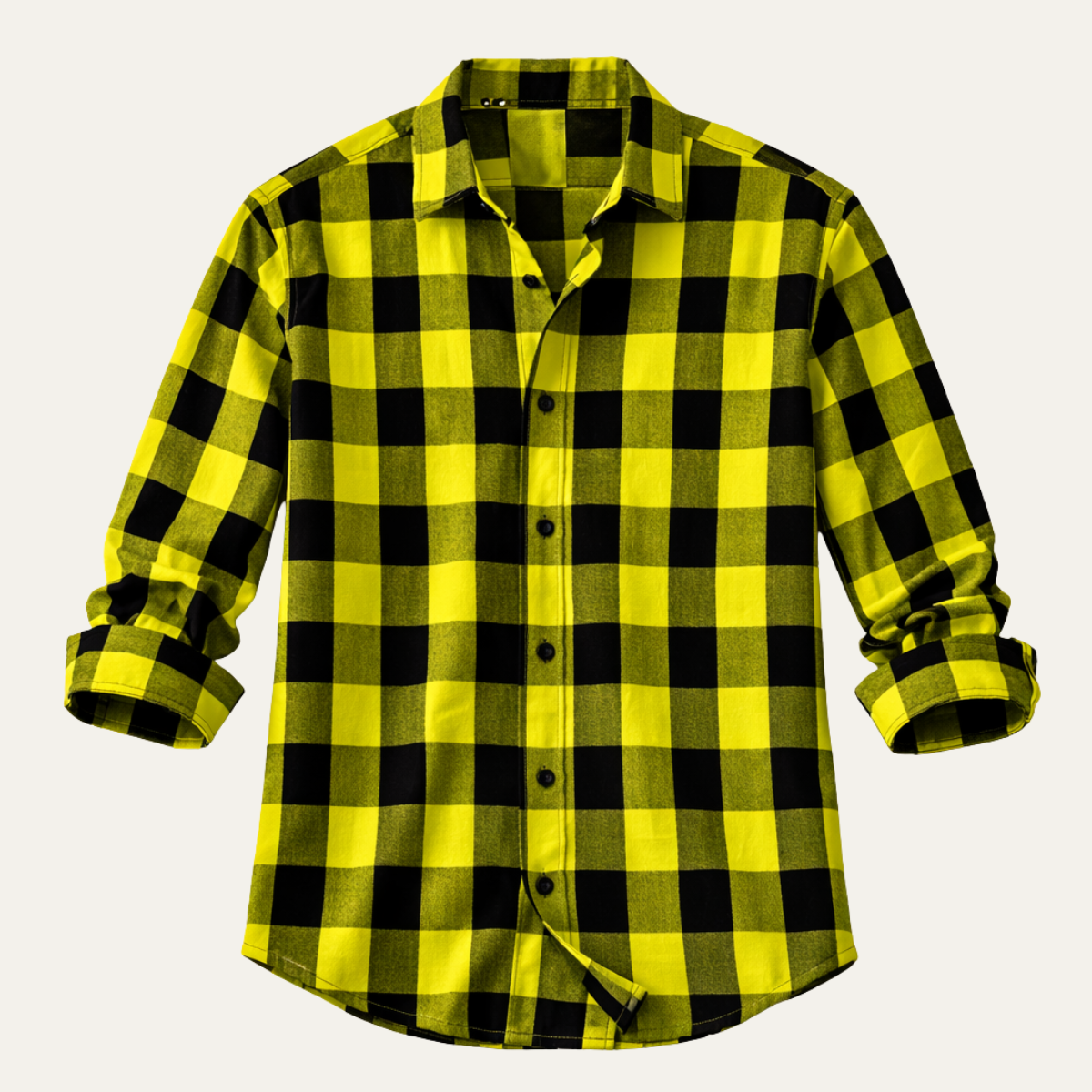 Men's Plaid Button-Up Shirt Casual Cotton - Vonnera