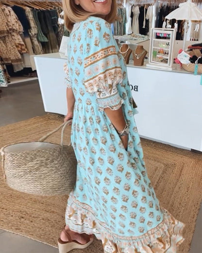 Women's Boho Midi Tassel Dress