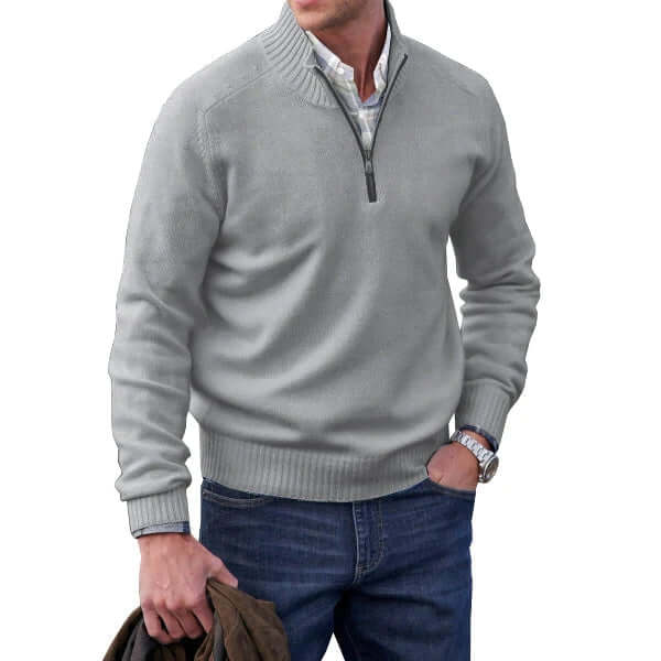 Men's Soft Knit Zip Pullover Sweater