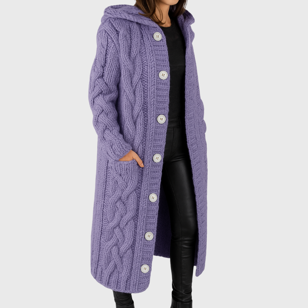 Women's Knitted Coat Button Front