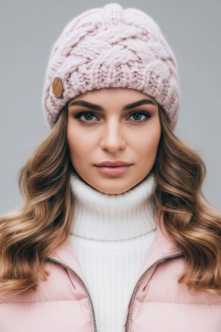 Women's Knit Beanie Thick Weave Folded Brim