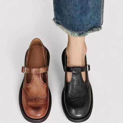 Women's Mary Jane Shoes Decorative Brogue Detailing