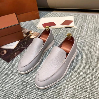 Ladies Loafers Elegant Leather Slip On Shoes