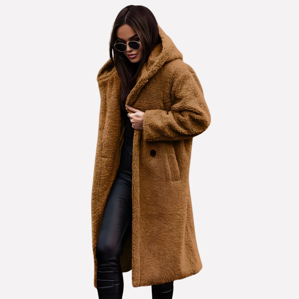 Women's Hooded Button Coat