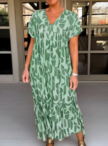 Women's V Neck Flowy Midi Dress Evening