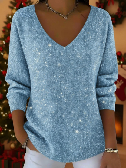Women's V-Neck Festive Sweater