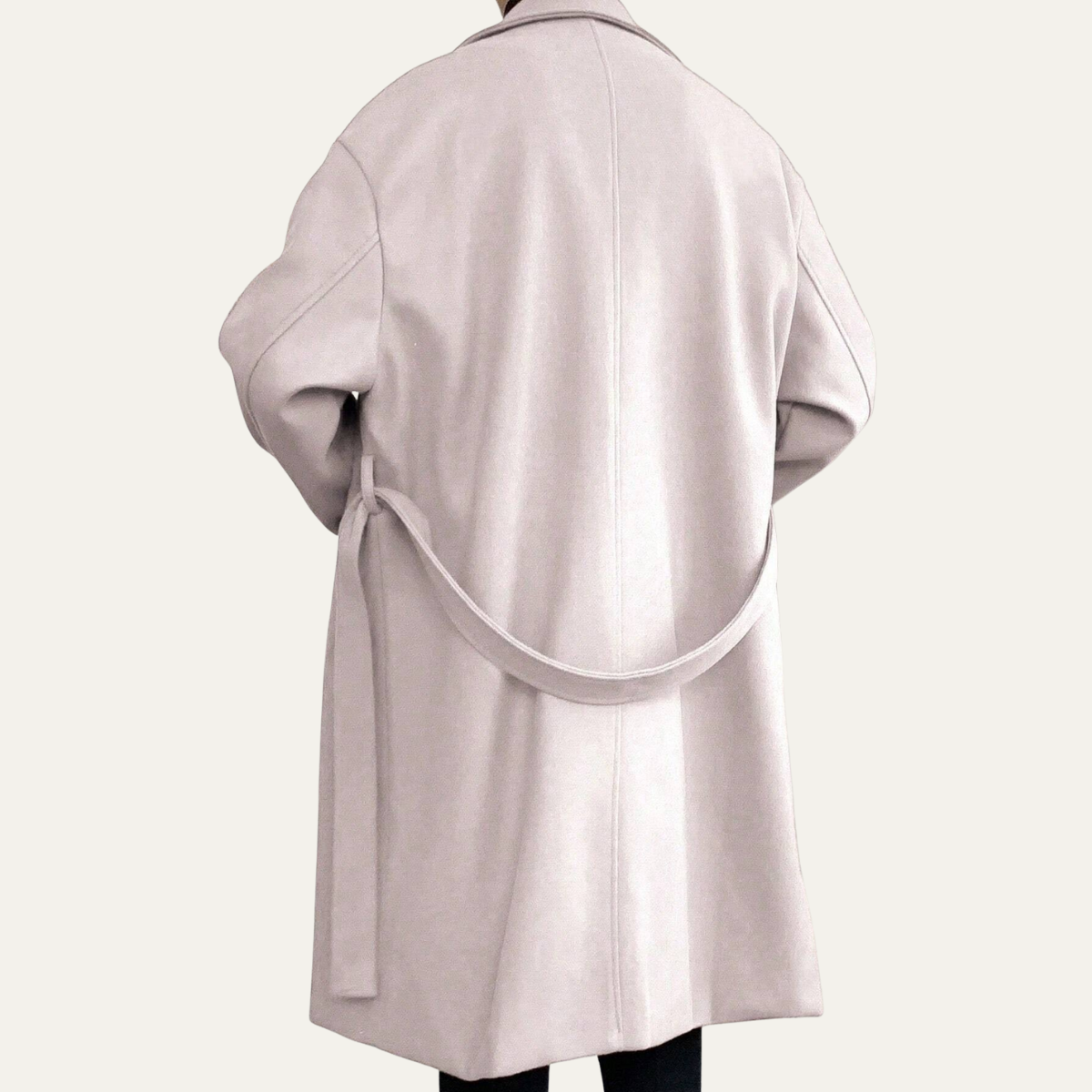 Men's Wool Wrap Coat Camel Color With Belt