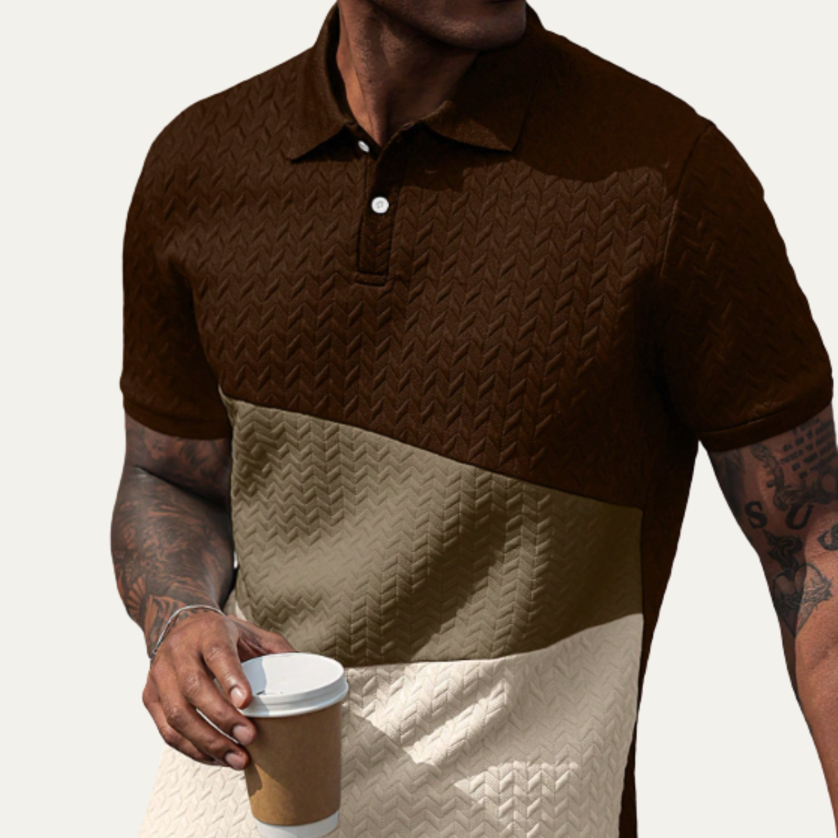 Men's Classic Polo Shirt Textured Cotton Summer Wear