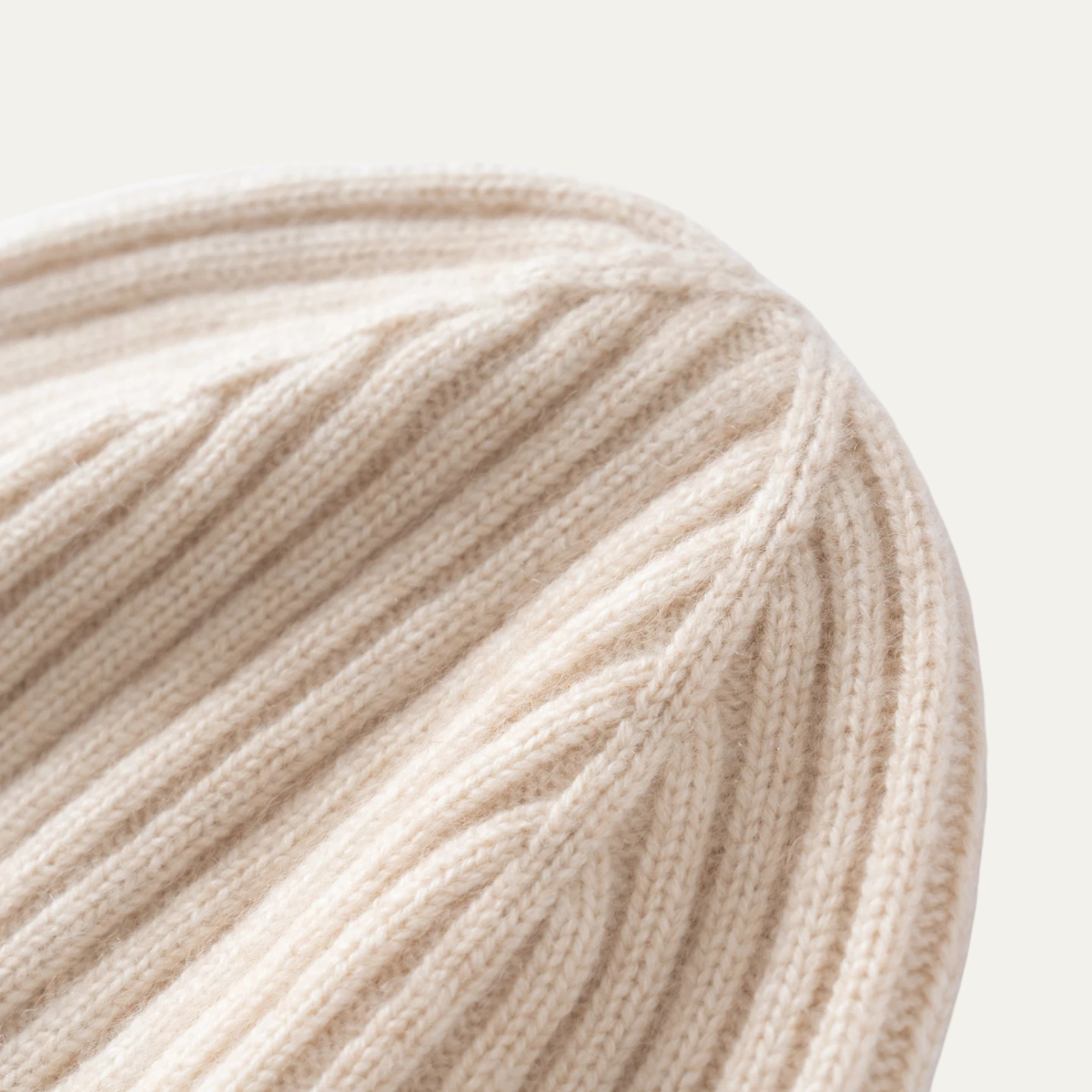 Men's Cashmere Ribbed Beanie Black