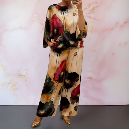 Women's Two Piece Set Loose Wide Leg Pants