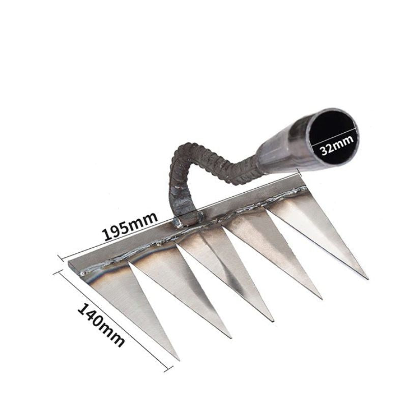 Garden Weed Rake Stainless Steel Efficient Removal Tool