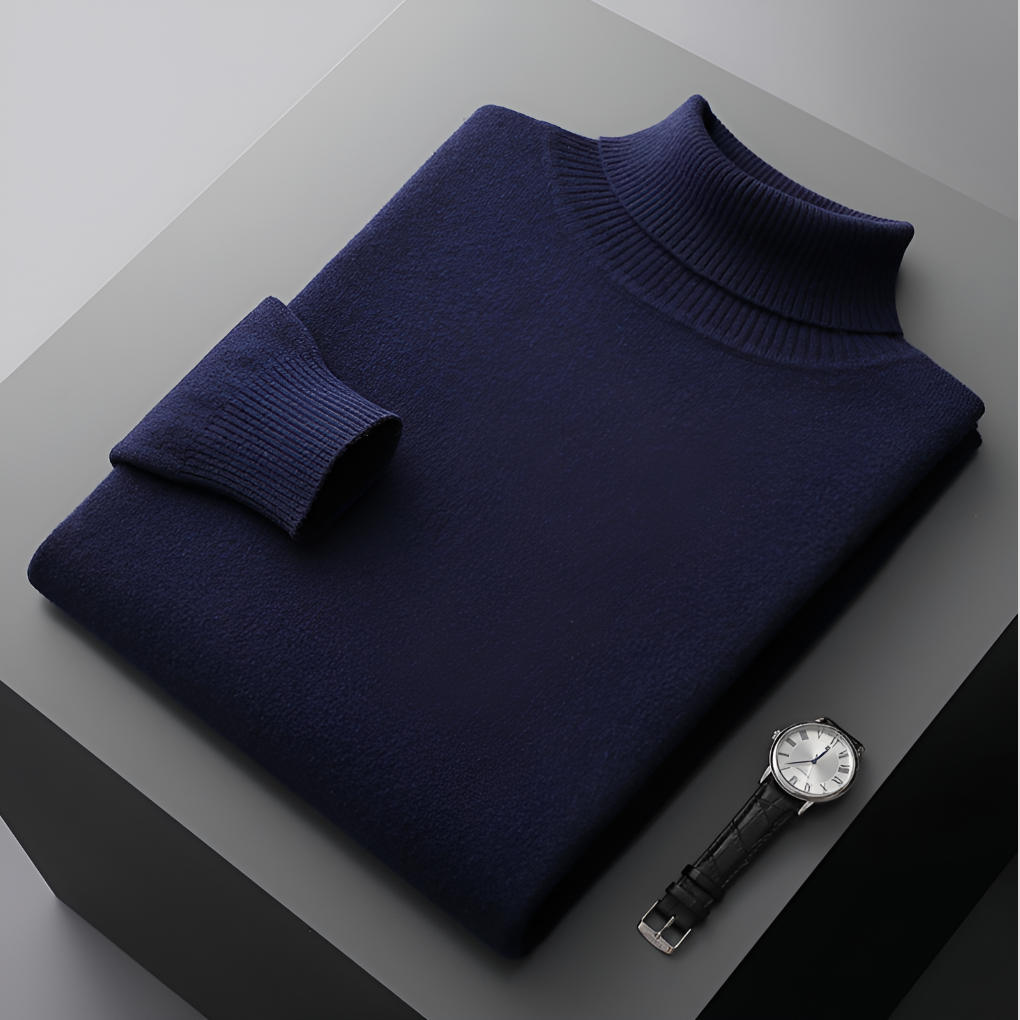 Men's Fine Wool Turtleneck Sweater