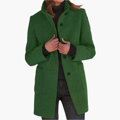 Women's Coat Stand Collar Pockets - Vonnera
