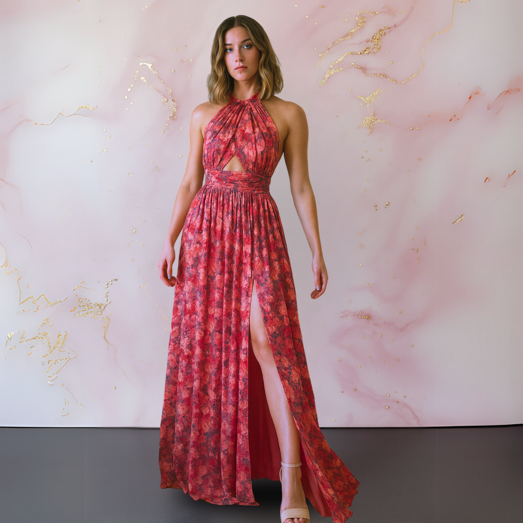 Elegant Women's Floral Maxi Dress - Vonnera