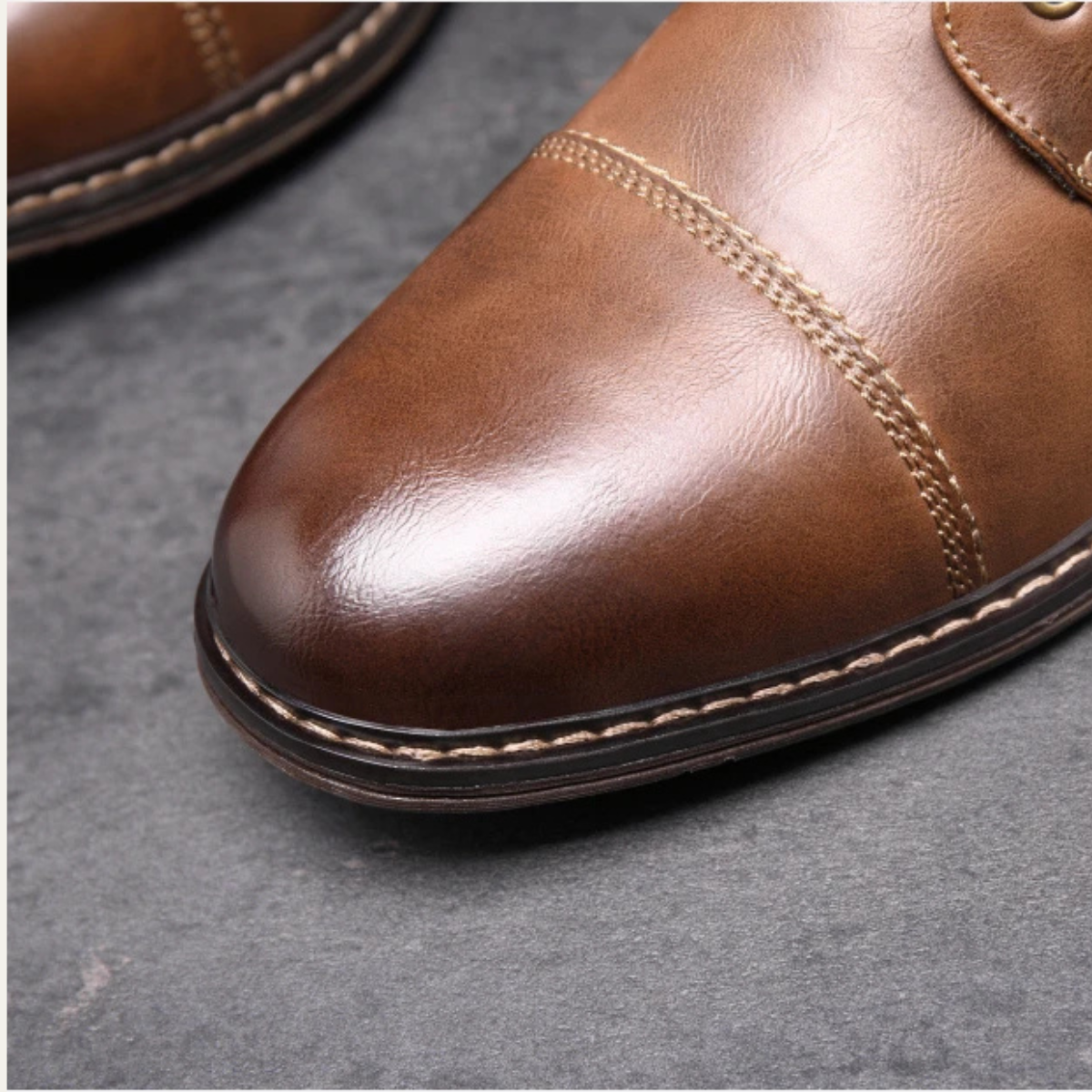 Men's Leather Ankle Boots Vintage Brown