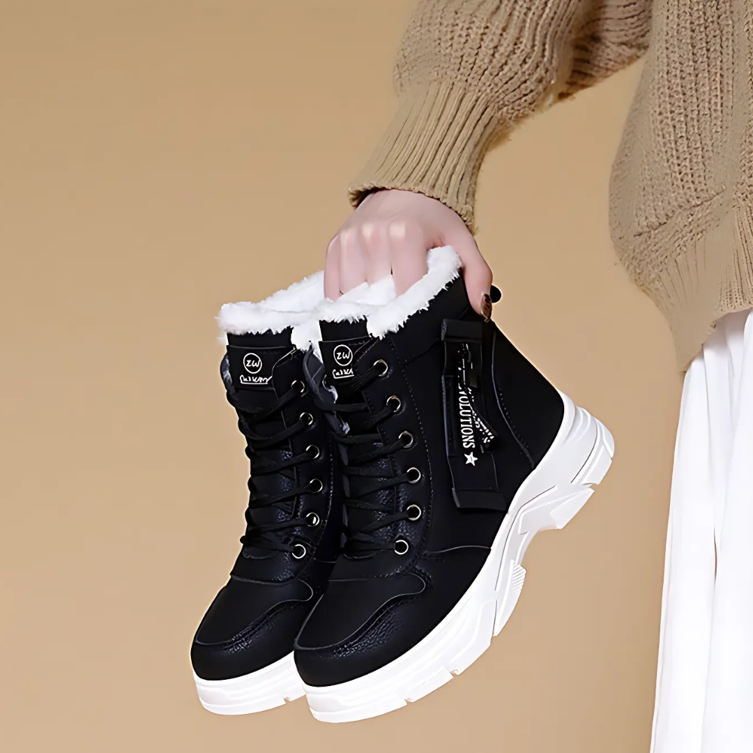 Women's High Ankle Lace Up Boots Lug Sole