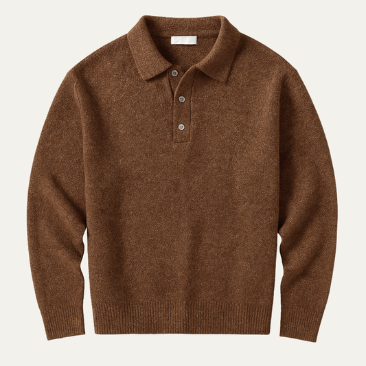 Men's Soft Knit Polo Sweater - Vonnera