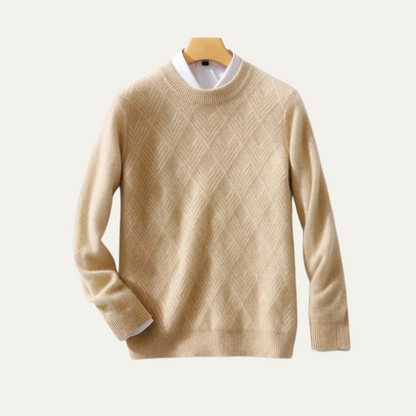 Men's Cashmere Sweater Warm Winter Beige - Vonnera