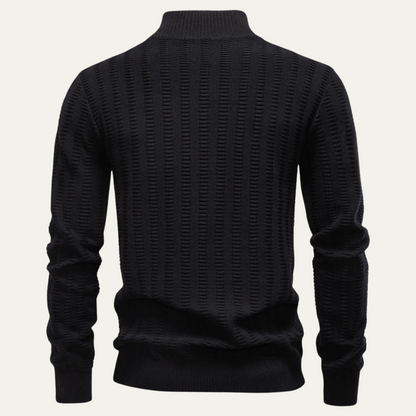 Men's Quarter Zip Winter Sweater Knit