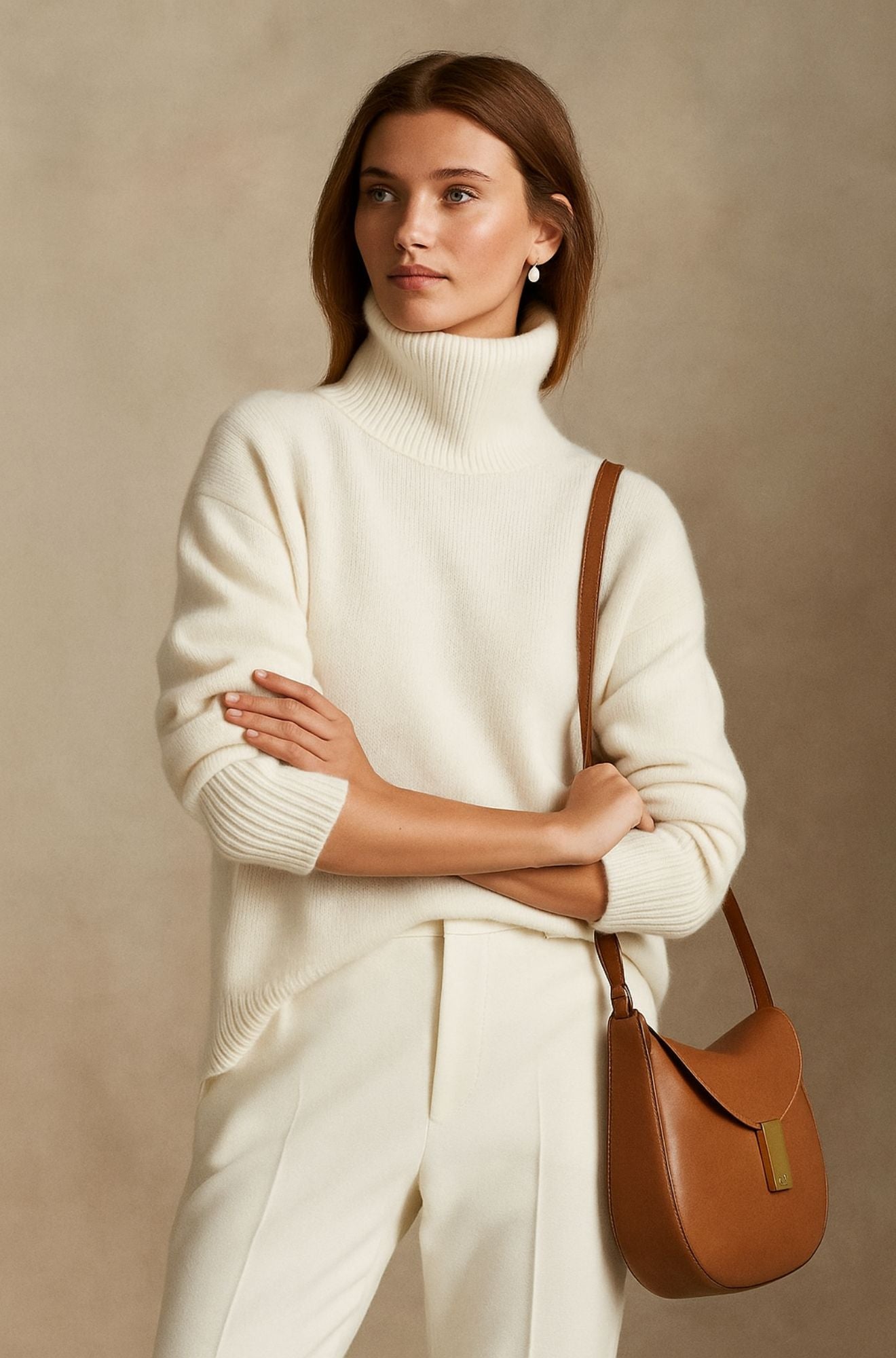 Women's Full-Length Sleeve Sweater Ribbed Cuffs