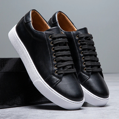 Mens Classic Low Lace Up Shoes Leather Casual Brown