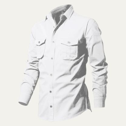 Men's Retro Button Up Shirt Solid